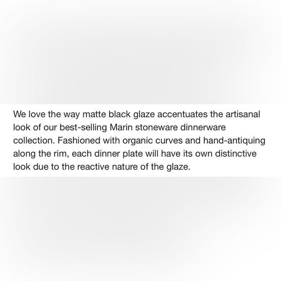 Crate&Barrel Marin Black Dinner Plate Portugal 10 1/2 In Round 1 1/2 In Tall - Picture 12 of 12